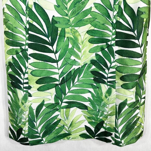 Julian Taylor Size 6 Dress Green Leaf Print Shift Sleeveless Mini Back Zip 1675 - Picture 4 of 9